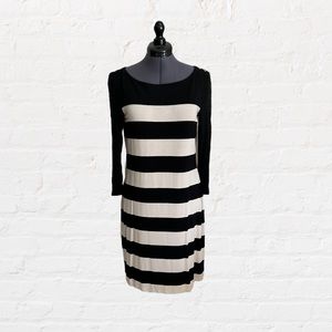Black and Tan Striped Sheath Dress, White House Black Market, Size XS